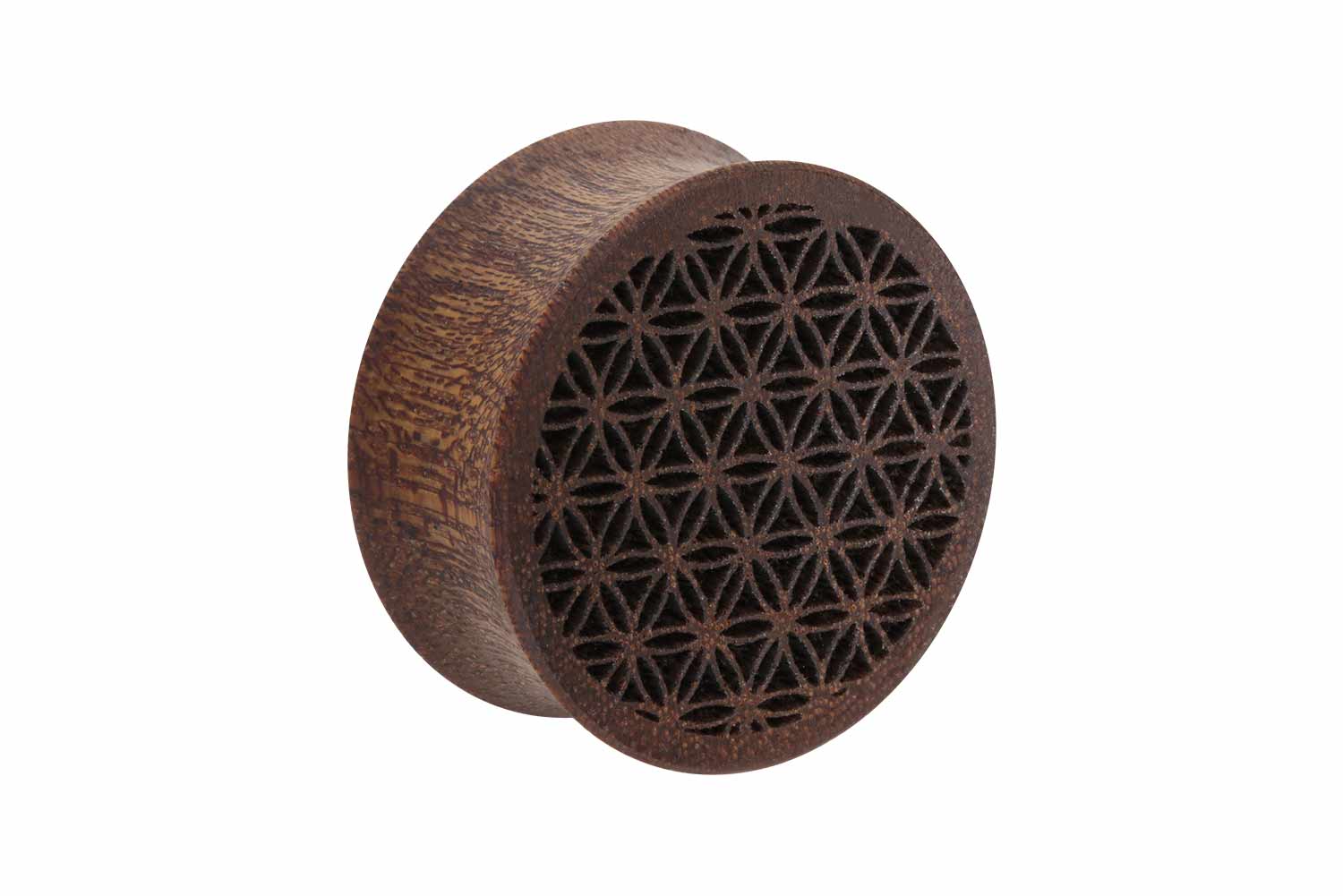 Holz Double Flared Plug BLUME DES LEBENS ++SALE++ von Piercingline